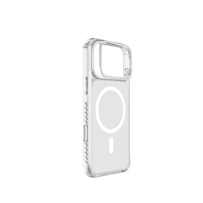 Apple iPhone 17 Pro Max Kılıf M-safe Şarj Özellikli Metal Kamera Çerçeveli Airbag Tasarımlı Lenyes CK221 Sert PC Kapak Şeffaf