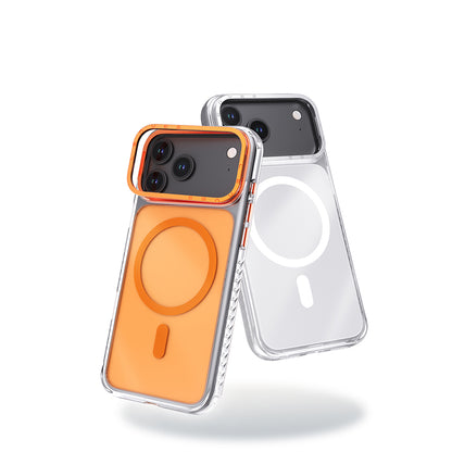 iPhone 17 Pro Max Kılıf M-safe Şarj Özellikli Metal Kamera Çerçeveli Airbag Tasarımlı Lenyes CK221 Sert PC Kılıf