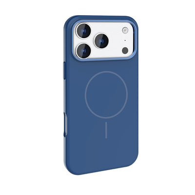 Apple iPhone 17 Pro Max Kılıf M-Safe Şarj Özellikli Metal Kamera Çerçeveli Zore Edi Silikon Kapak Titanyum-Gri