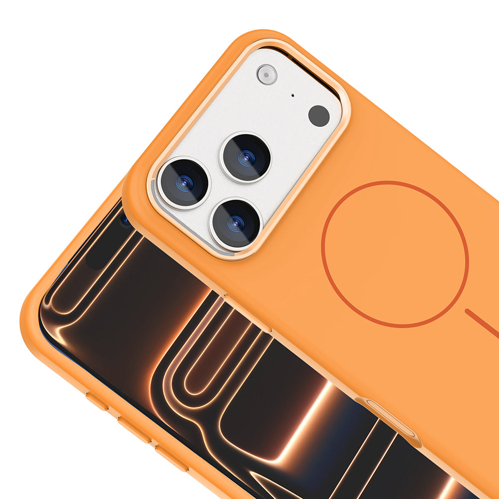 Apple iPhone 17 Pro Max Kılıf M-Safe Şarj Özellikli Metal Kamera Çerçeveli Zore Edi Silikon Kapak Lacivert