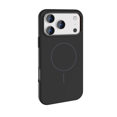 Apple iPhone 17 Pro Max Kılıf M-Safe Şarj Özellikli Metal Kamera Çerçeveli Zore Edi Silikon Kapak Açık Mavi