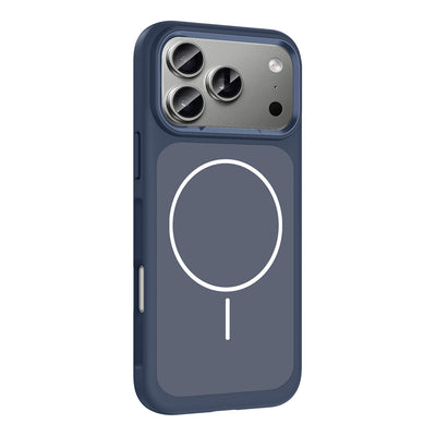 Apple iPhone 17 Pro Max Kılıf M-Safe Şarj Özellikli Metal Kamera Çerçeveli Zore Sanremo Silikon Kapak Gri