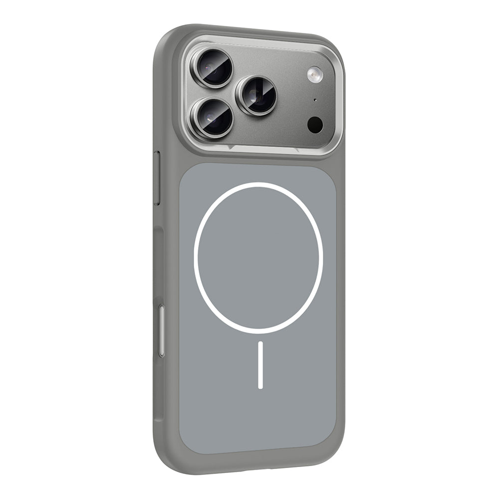 Apple iPhone 17 Pro Max Kılıf M-Safe Şarj Özellikli Metal Kamera Çerçeveli Zore Sanremo Silikon Kapak Siyah