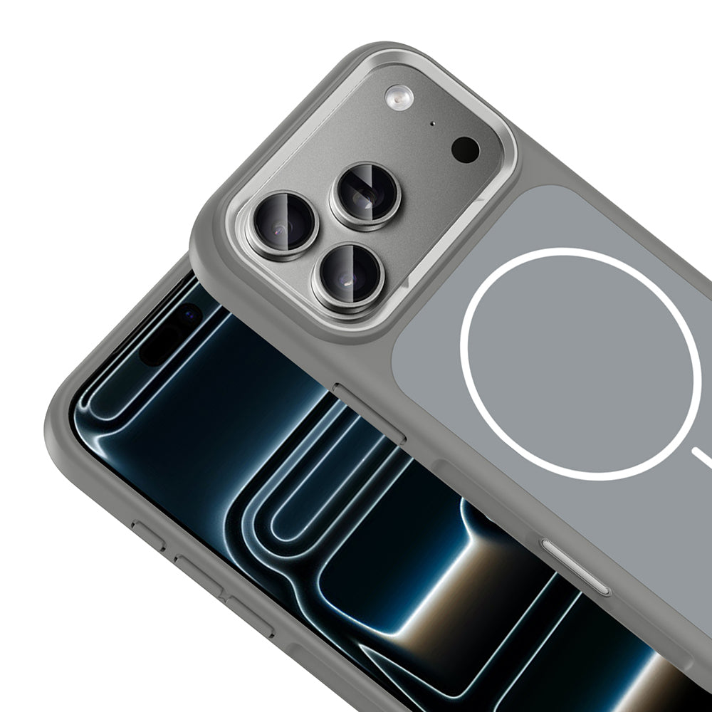 Apple iPhone 17 Pro Max Kılıf M-Safe Şarj Özellikli Metal Kamera Çerçeveli Zore Sanremo Silikon Kapak Siyah