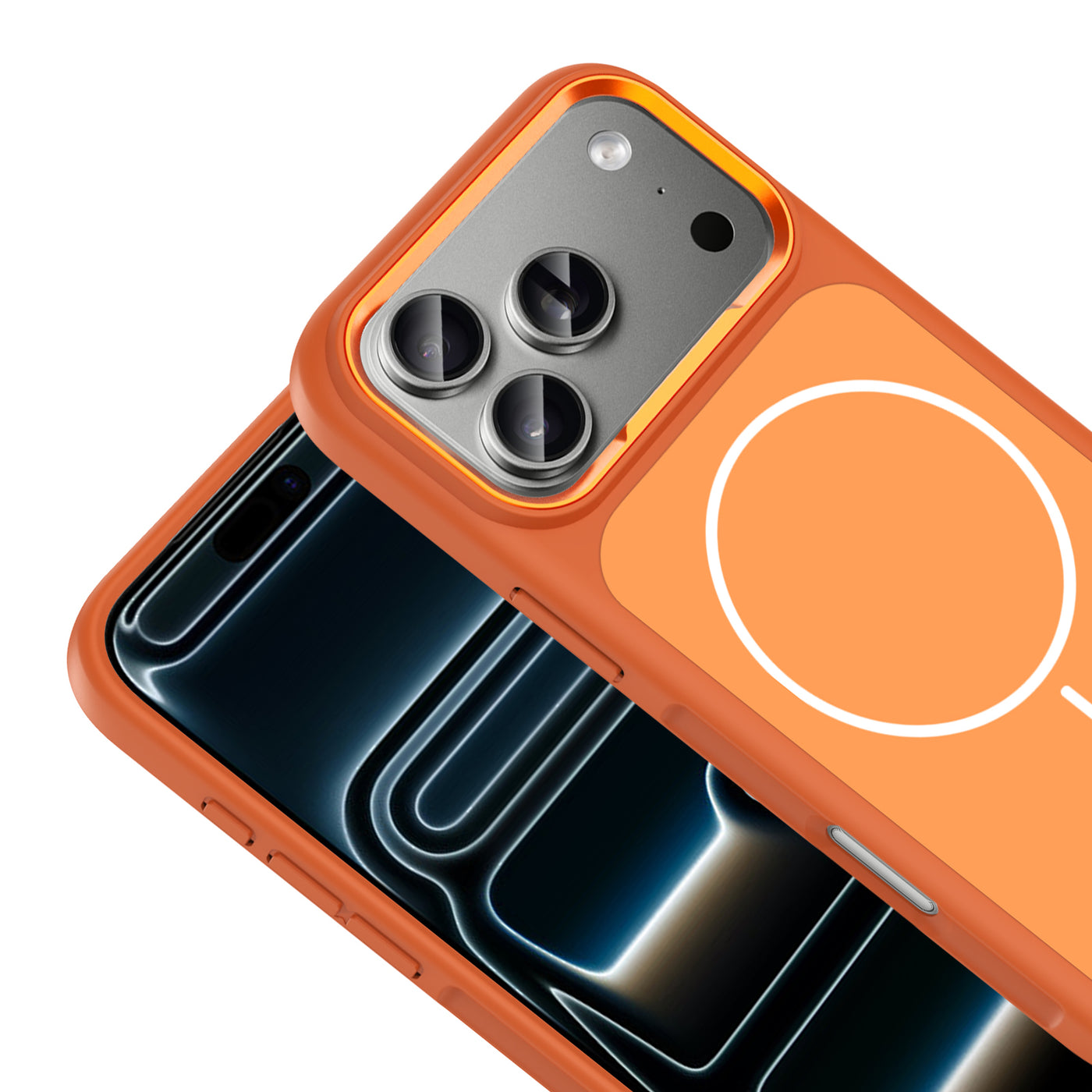 Apple iPhone 17 Pro Max Kılıf M-Safe Şarj Özellikli Metal Kamera Çerçeveli Zore Sanremo Silikon Kapak Beyaz