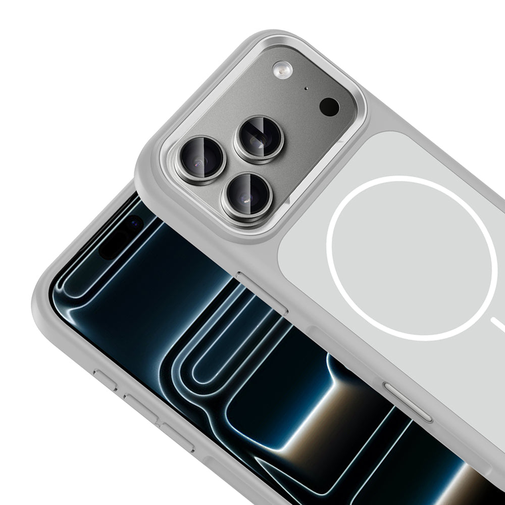 Apple iPhone 17 Pro Max Kılıf M-Safe Şarj Özellikli Metal Kamera Çerçeveli Zore Sanremo Silikon Kapak Siyah