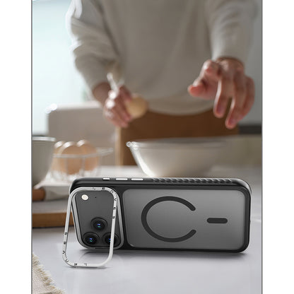 iPhone 17 Pro Max Kılıf M-safe Şarj Özellikli Metal Kamera Standlı Lenyes CK226 PC Kılıf