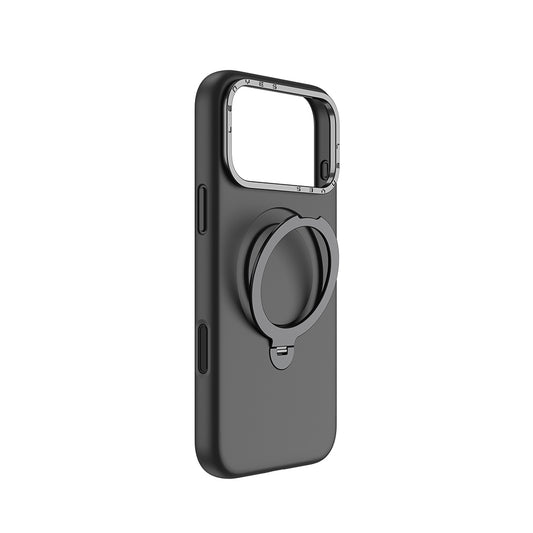 Apple iPhone 17 Pro Max Kılıf M-safe Şarj Özellikli Metal Standlı Sıvı Silikon Lenyes CK223 Kapak