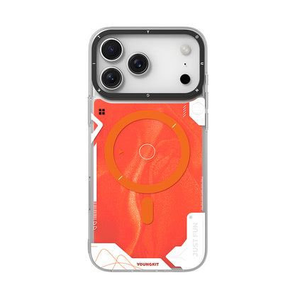 iPhone 17 Pro Max Kılıf M-safe Şarj Özellikli Parlak Kumlu Sıvılı Tasarımlı Galaxy Fantasy Serisi Kılıf