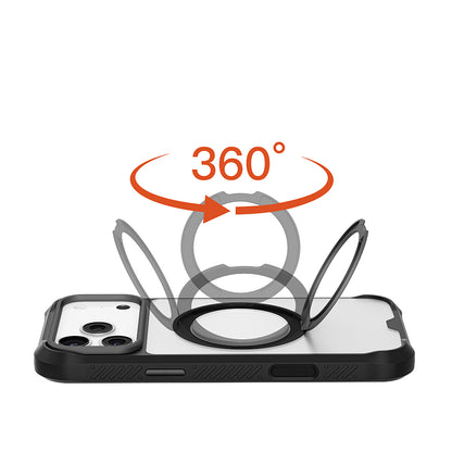 iPhone 17 Pro Max Kılıf M-safe Şarj Özellikli Parmak Ring Standlı Airbag Tasarımlı Mutural Obsidian Serisi Kılıf