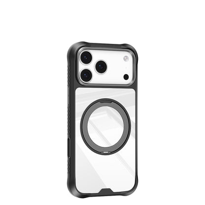 iPhone 17 Pro Max Kılıf M-safe Şarj Özellikli Parmak Ring Standlı Airbag Tasarımlı Mutural Obsidian Serisi Kılıf