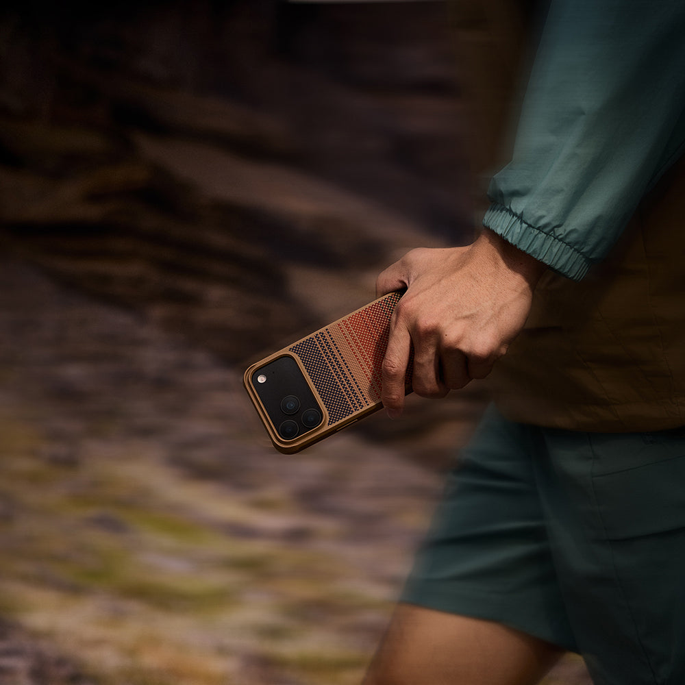 iPhone 17 Pro Max Kılıf M-safe Şarj Özellikli Pitaka Tactile Woven Sunset-Moonrise Aramid Pro Guard Serisi Kılıf