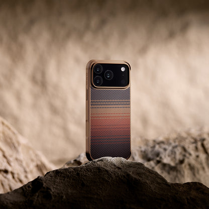 iPhone 17 Pro Max Kılıf M-safe Şarj Özellikli Pitaka Tactile Woven Sunset-Moonrise Aramid Pro Guard Serisi Kılıf