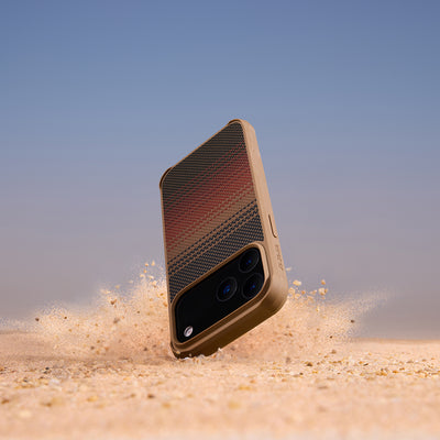 Apple iPhone 17 Pro Max Kılıf M-safe Şarj Özellikli Pitaka Tactile Woven Sunset-Moonrise Aramid Pro Guard Serisi Kapak Kahverengi