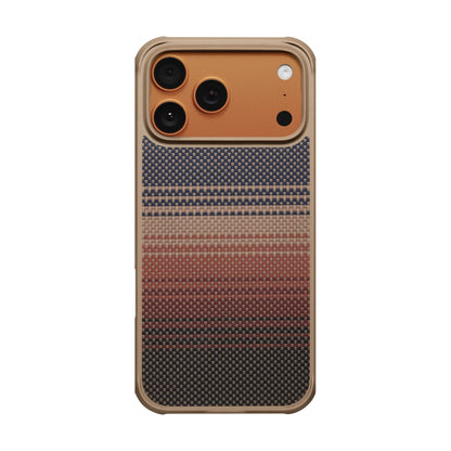 iPhone 17 Pro Max Kılıf M-safe Şarj Özellikli Pitaka Tactile Woven Sunset-Moonrise Aramid Pro Guard Serisi Kılıf