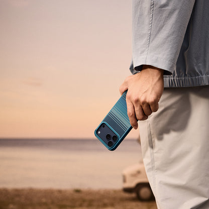 iPhone 17 Pro Max Kılıf M-safe Şarj Özellikli Pitaka Tactile Woven Sunset-Moonrise Aramid Pro Guard Serisi Kılıf