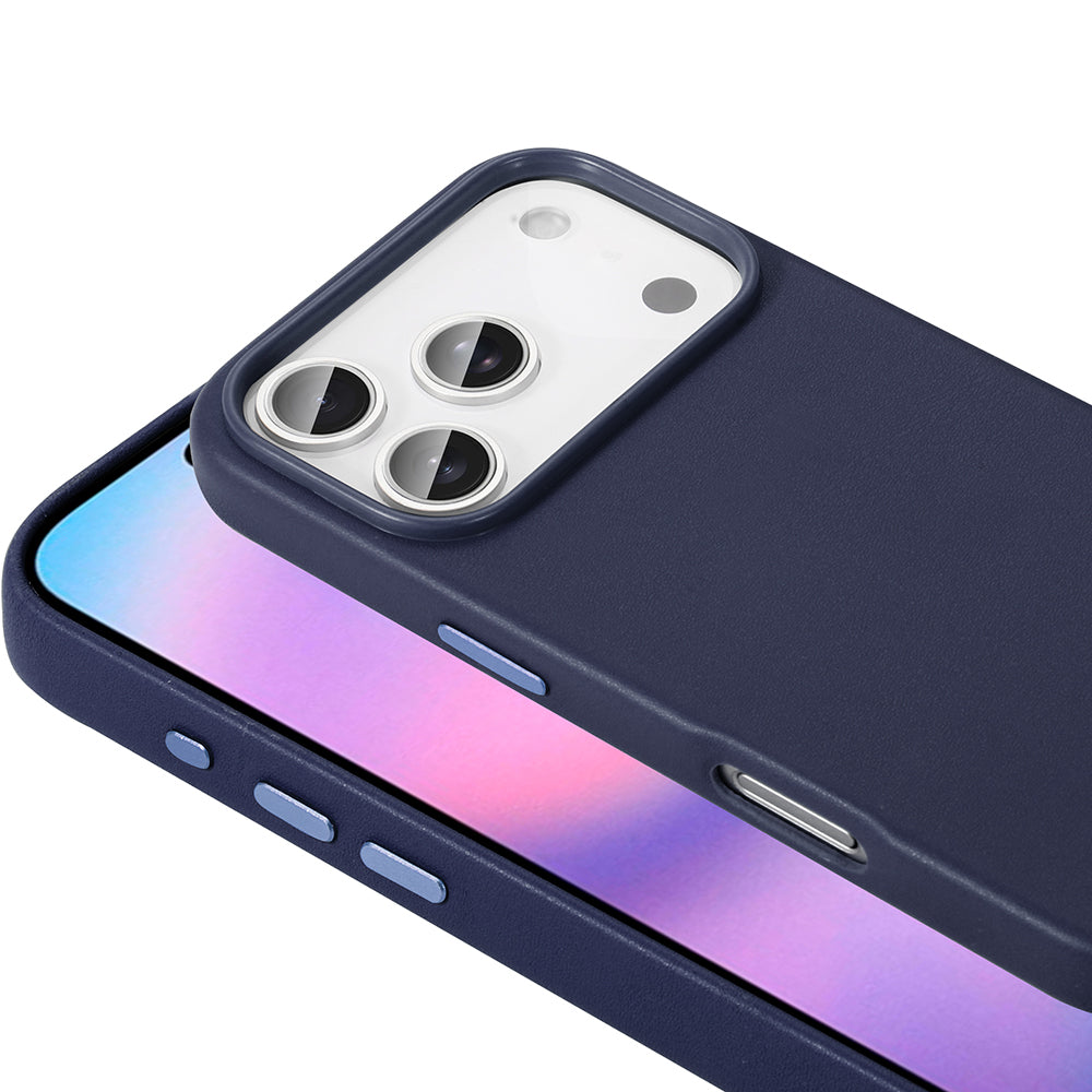 Apple iPhone 17 Pro Max Kılıf M-safe Şarj Özellikli PU Deri Görünümlü Zore Kupra Kapak Siyah