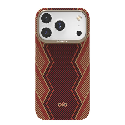 Apple iPhone 17 Pro Max Kılıf M-safe Şarj Özellikli Raptic Aramid Skin Bionic Serisi Kapak Kırmızı