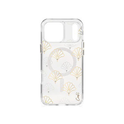 Apple iPhone 17 Pro Max Kılıf M-safe Şarj Özellikli Şeffaf Desenli Arka Yüzey Coehl Maree Kapak Gümüş