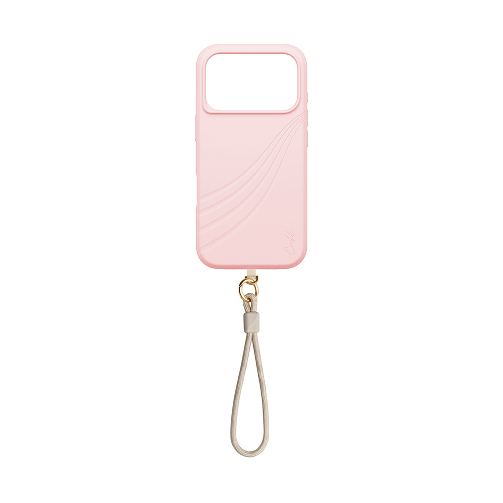 Apple iPhone 17 Pro Max Kılıf M-safe Şarj Özellikli Soft Arka Yüzey Askı İpli Coehl Serina Kapak Krem