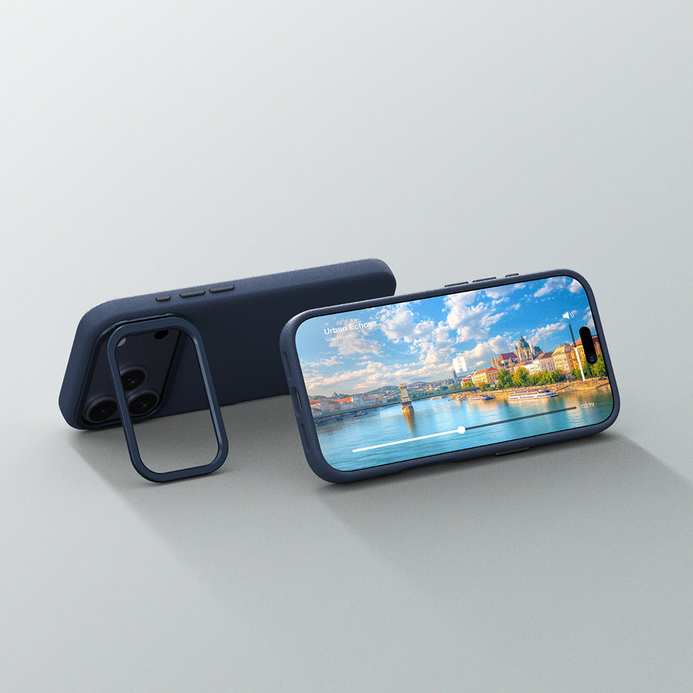 iPhone 17 Pro Max Kılıf M-safe Şarj Özellikli Standlı Amazingthing Glamour Mag Serisi PU Kılıf