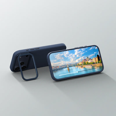 Apple iPhone 17 Pro Max Kılıf M-safe Şarj Özellikli Standlı Amazingthing Glamour Mag Serisi PU Kapak Gri