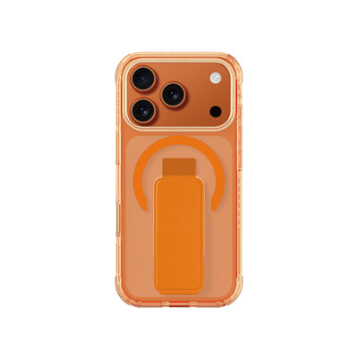 Apple iPhone 17 Pro Max Kılıf M-safe Şarj Özellikli Standlı Amazingthing Titan Pro Plus Kapak Turuncu