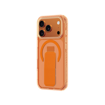 Apple iPhone 17 Pro Max Kılıf M-safe Şarj Özellikli Standlı Amazingthing Titan Pro Plus Kapak Turuncu