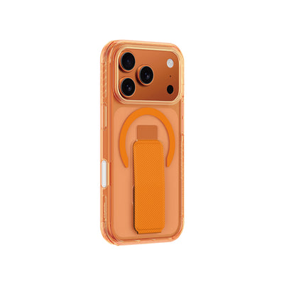 Apple iPhone 17 Pro Max Kılıf M-safe Şarj Özellikli Standlı Amazingthing Titan Pro Plus Kapak Turuncu
