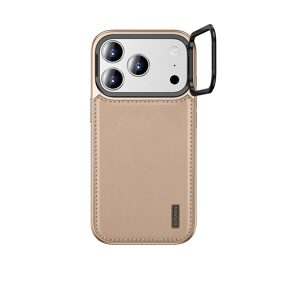 Apple iPhone 17 Pro Max Kılıf M-safe Şarj Özellikli Standlı Leto Kapak Gold