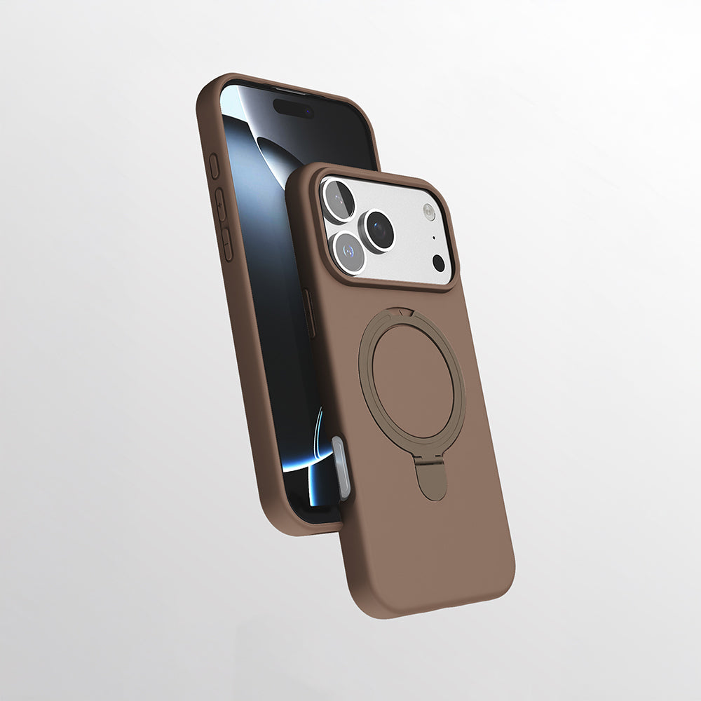 Apple iPhone 17 Pro Max Kılıf M-safe Şarj Özellikli Standlı Zore Samara Kapak Siyah