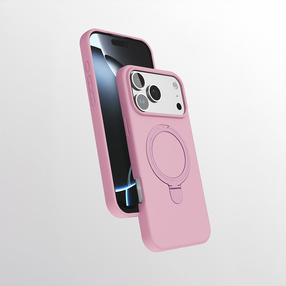 Apple iPhone 17 Pro Max Kılıf M-safe Şarj Özellikli Standlı Zore Samara Kapak Pembe