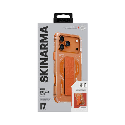 iPhone 17 Pro Max Kılıf M-safe Şarj Özellikli Teknoloji Desenli Skinarma Helio Mag Charge Standlı Kılıf