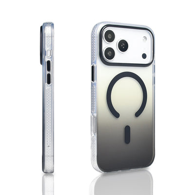 Apple iPhone 17 Pro Max Kılıf M-safe Şarj Özellikli Transparan Renk Geçişli Zore Toros Kapak Rose Gold