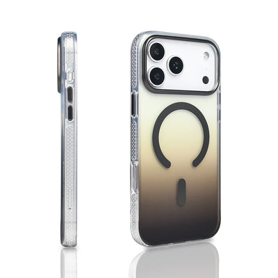 Apple iPhone 17 Pro Max Kılıf M-safe Şarj Özellikli Transparan Renk Geçişli Zore Toros Kapak Mavi