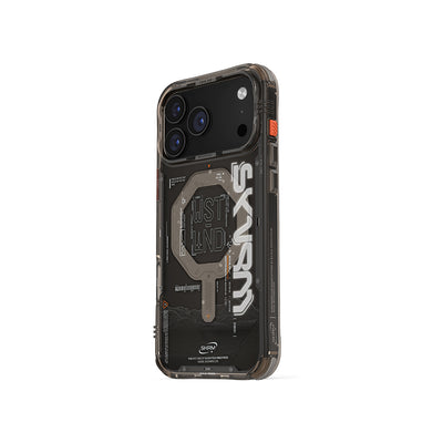 Apple iPhone 17 Pro Max Kılıf M-safe Şarj Özellikli Yazı Desenli Airbag Tasarımlı Skinarma Sonix Kapak Siyah