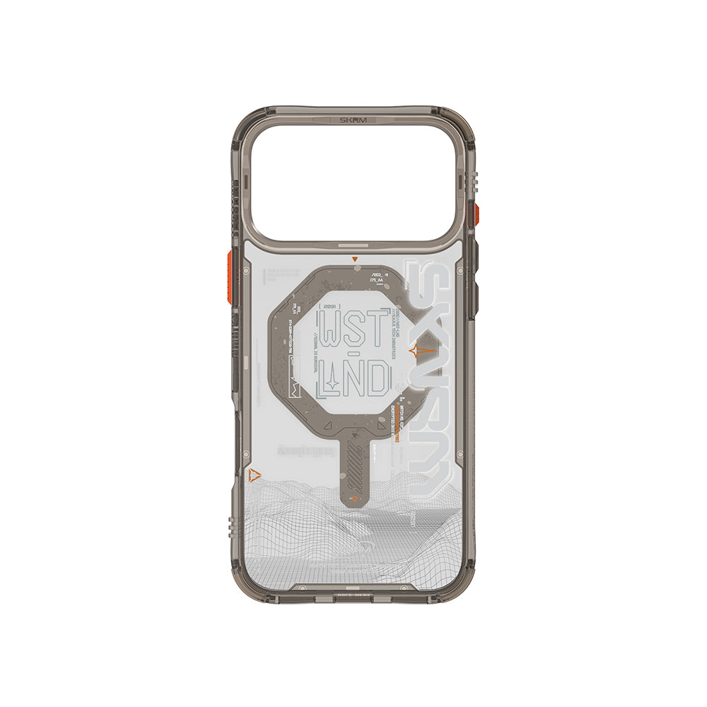 Apple iPhone 17 Pro Max Kılıf M-safe Şarj Özellikli Yazı Desenli Airbag Tasarımlı Skinarma Sonix Kapak Şeffaf