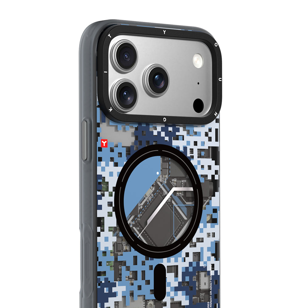 iPhone 17 Pro Max Kılıf M-Safe Şarj Özellikli Youngkit Camouflage Sykell Serisi Kılıf