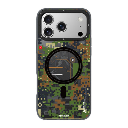 iPhone 17 Pro Max Kılıf M-Safe Şarj Özellikli Youngkit Camouflage Sykell Serisi Kılıf