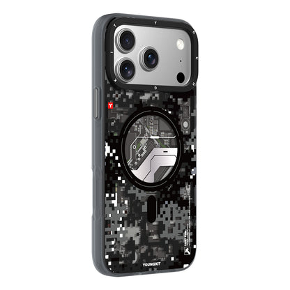 iPhone 17 Pro Max Kılıf M-Safe Şarj Özellikli Youngkit Camouflage Sykell Serisi Kılıf