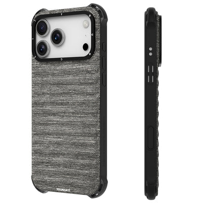 Apple iPhone 17 Pro Max Kılıf M-safe Şarj Özellikli Youngkit Canvas Serisi Kapak Mürdüm