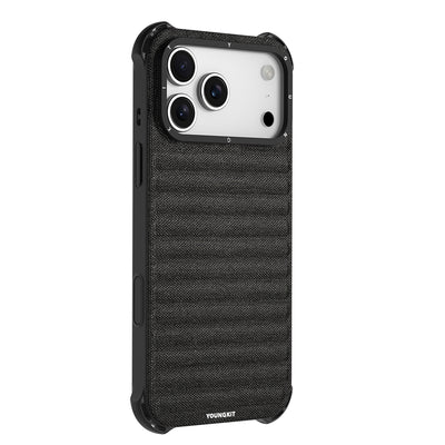 Apple iPhone 17 Pro Max Kılıf M-safe Şarj Özellikli Youngkit Canvas Serisi Kapak Mürdüm