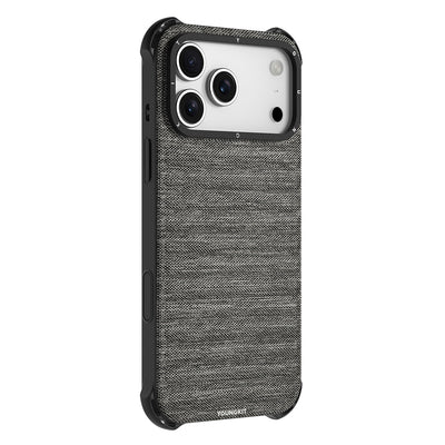 Apple iPhone 17 Pro Max Kılıf M-safe Şarj Özellikli Youngkit Canvas Serisi Kapak Mürdüm