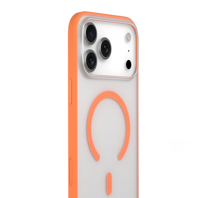 Apple iPhone 17 Pro Max Kılıf M-safe Şarj Özellikli Youngkit Clear Serisi Kapak Turuncu