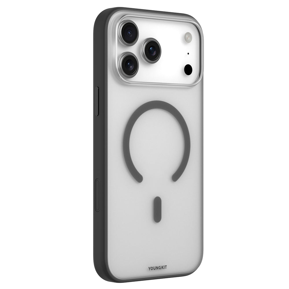 Apple iPhone 17 Pro Max Kılıf M-safe Şarj Özellikli Youngkit Clear Serisi Kapak Siyah