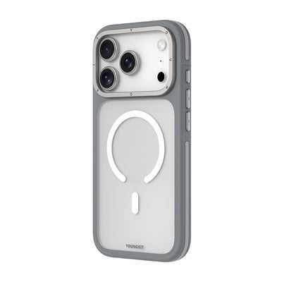 Apple iPhone 17 Pro Max Kılıf M-safe Şarj Özellikli Youngkit Rock Sand Serisi Kapak Siyah