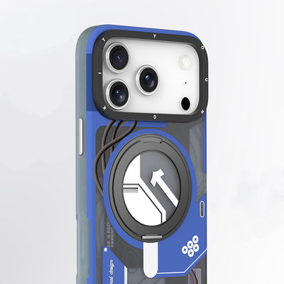 Apple iPhone 17 Pro Max Kılıf M-safe Şarj Özellikli Youngkit Starship Serisi Kapak Mavi