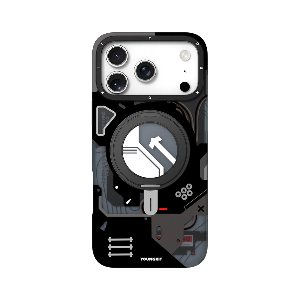 Apple iPhone 17 Pro Max Kılıf M-safe Şarj Özellikli Youngkit Starship Serisi Kapak Siyah