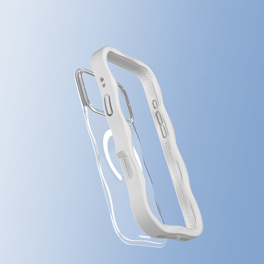 iPhone 17 Pro Max Kılıf M-safe Şarj Özellikli Youngkit Wave Clear Serisi Kılıf