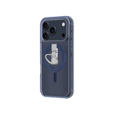 Apple iPhone 17 Pro Max Kılıf M-safe Şarj Özellikli Yüzük Standlı Amazingthing Titan Pro Serisi Kapak Mavi